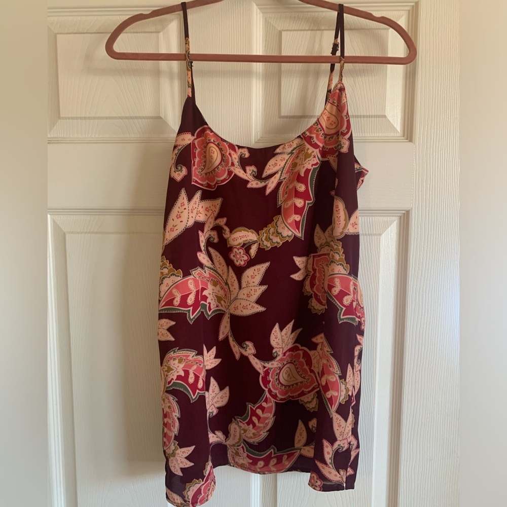 Maroon paisley pattern cami top